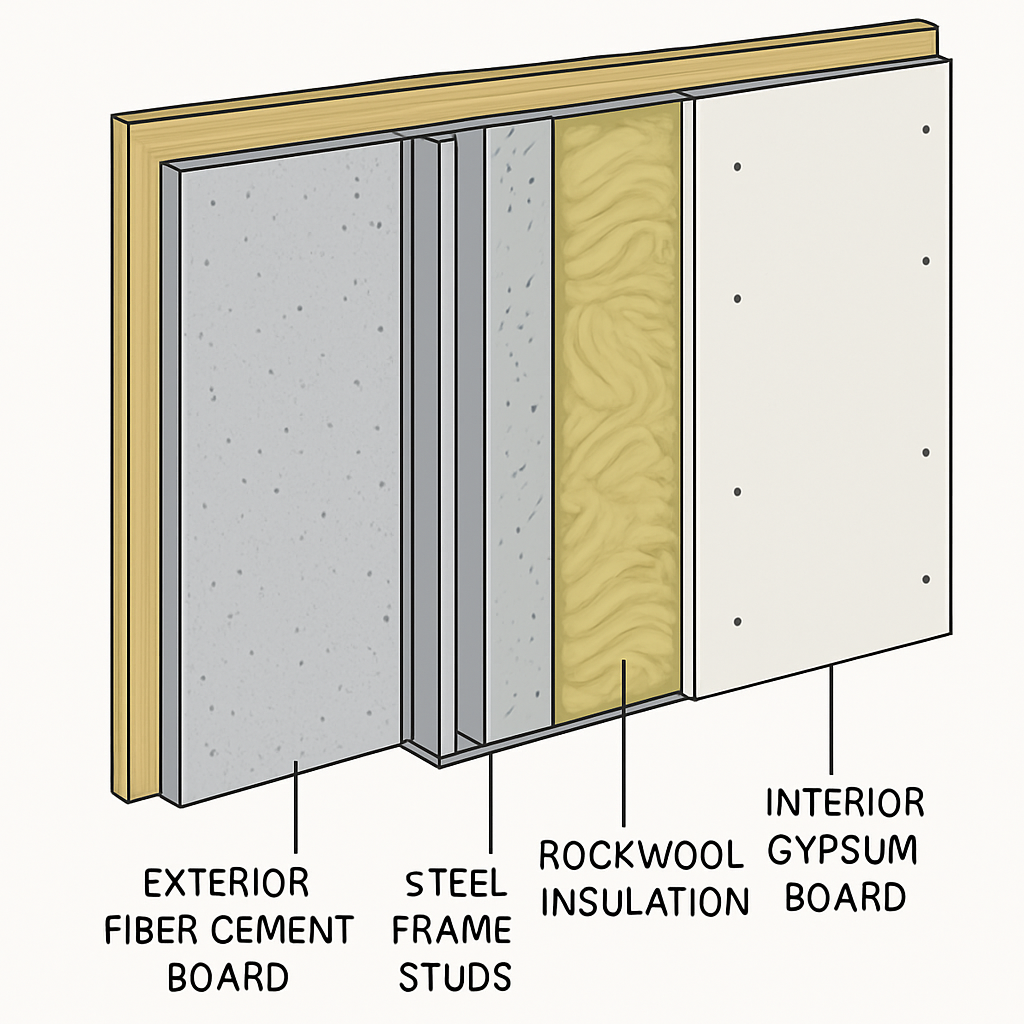 LGS wall system cross section